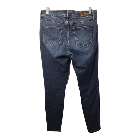 Kut from‎ the Kloth High Rise Skinny Dark Wash Whiskered Faded Jeans Size 10 - Picture 3 of 6